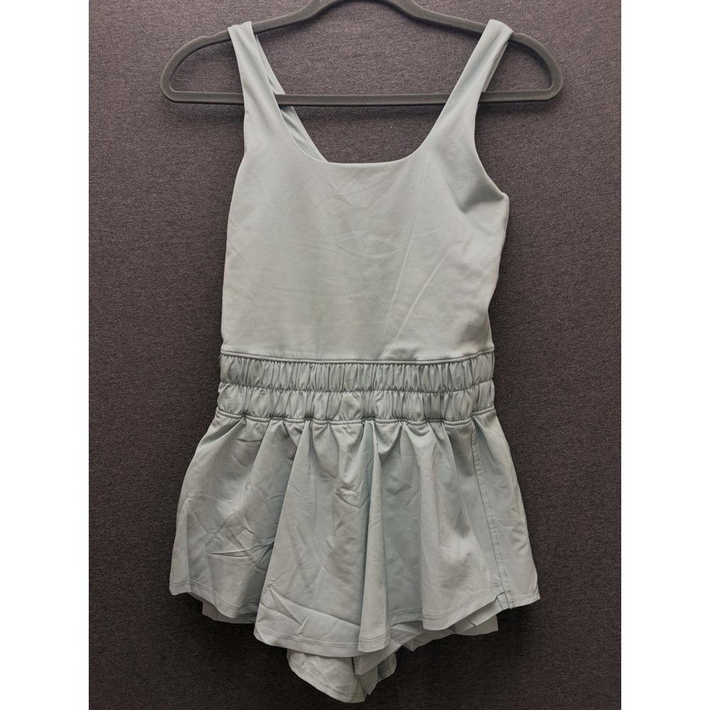 yogalicious Lux STEVIE HYBRID‎ ACTIVE SHORT ROMPER Green MILIEU Sz Xsm